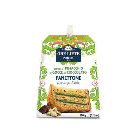 Panettoncino al Pistacchio e goccie di cioccolato 100 g Oreliete