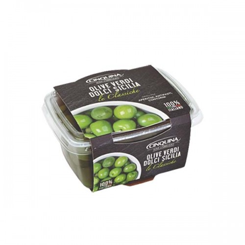 Olive Verdi Dolci Sicilia 250 g Cinquina vaschetta - 1