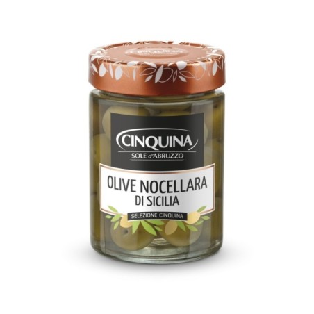 Olive Nocellara di Sicilia glasburk 180g Cinquina - 1
