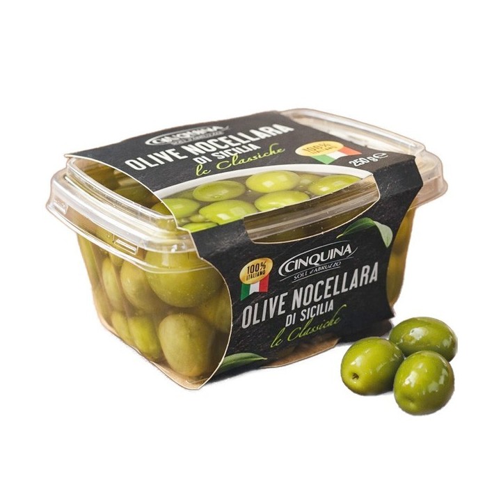 Olive Verdi Dolci Sicilia 250 g Cinquina vaschetta - 1