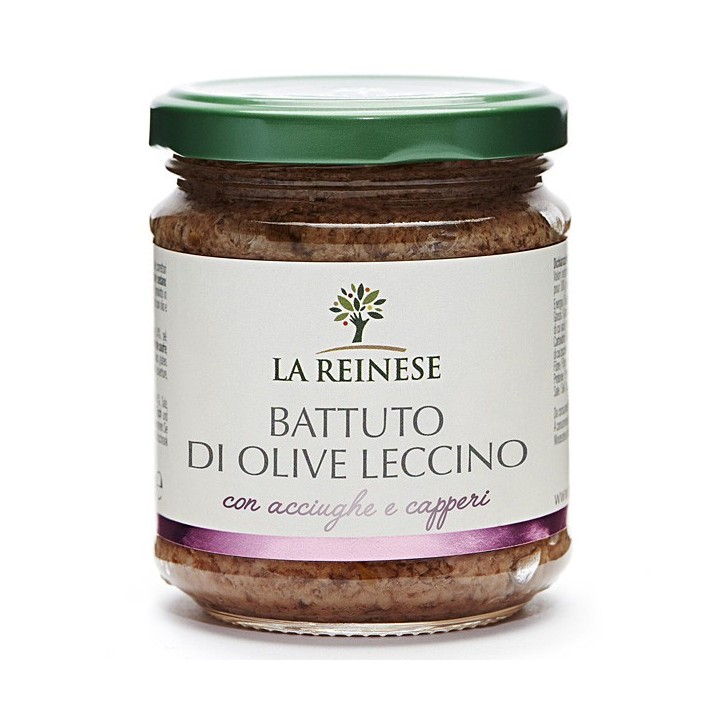 Battuto di olive leccino - Bruschetta på leccino-oliver med ansjovis och kapris 180 g La Reinese - 1