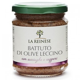 Battuto di olive leccino - Bruschetta på leccino-oliver med ansjovis och kapris 180 g La Reinese - 1