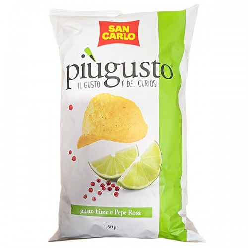 Chips Lime e Pepe Rosa 150 g San Carlo - 1