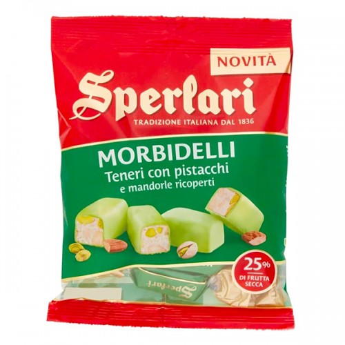 Sperlari Morbidelli - Vit nougat m. mandel och pistage - 117 g - 1