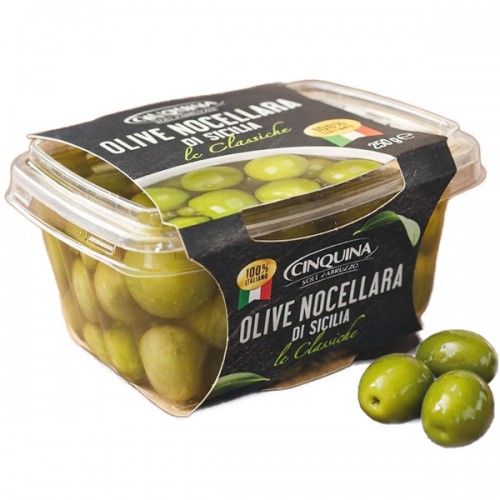 Olive Verdi Dolci Sicilia 250 g Cinquina vaschetta - 1