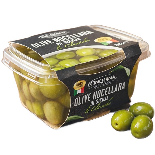 Olive Verdi Dolci Sicilia 250 g Cinquina vaschetta - 1