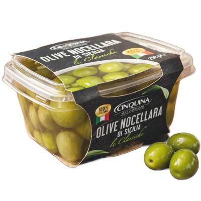 Olive Verdi Dolci Sicilia 250 g Cinquina vaschetta - 1