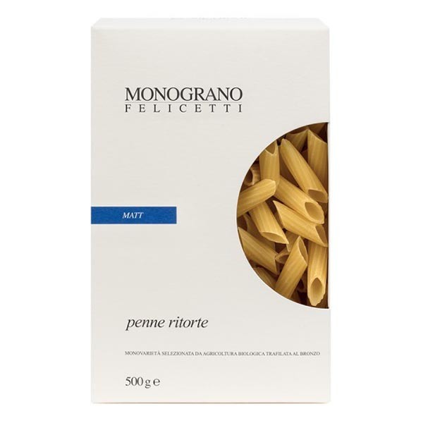 Ekologisk Penne Ritorte Matt 500 g Felicetti - 1