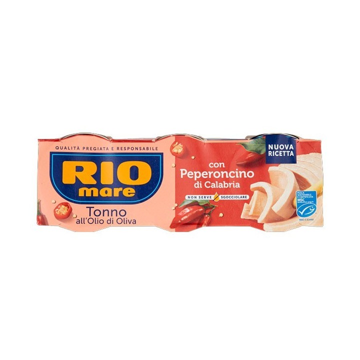 Tonno Rio Mare med kalabrisk chilipeppar 3x65 g - 2