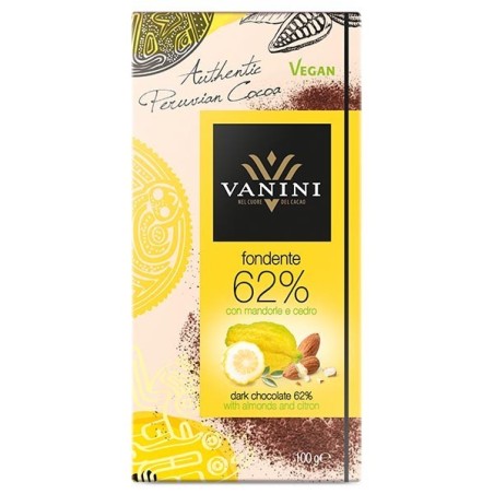 Fondente 62% con mandorle e cedro 100 g Vanini - 1