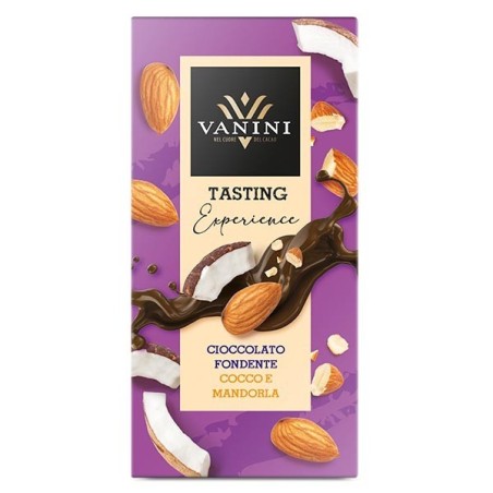 Cioccolato fondente cocco e mandorla 75 g Vanini - 1