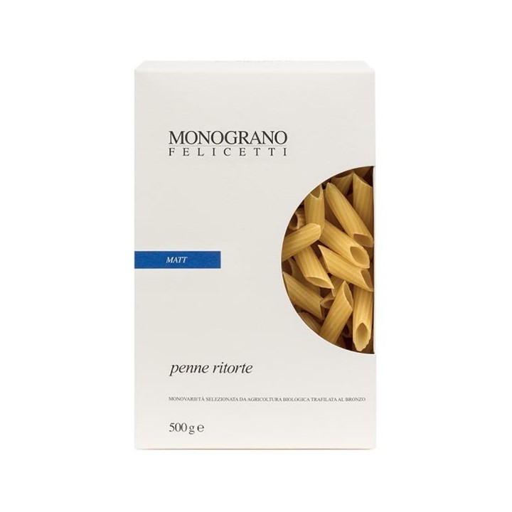 Ekologisk Penne Ritorte Matt 500 g Felicetti - 1